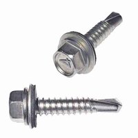#10 X 1-1/2" HWH Sheeting, Self-Drilling Screw, w/Bonded Washer, 410 Stainless